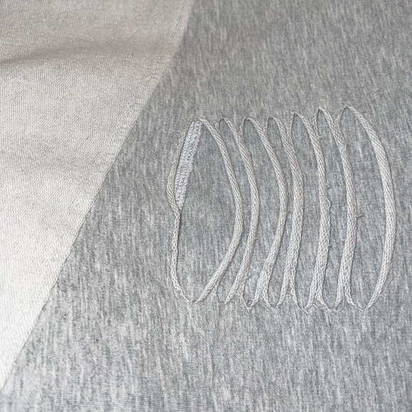 Time After Time gray white distressed cropped wide leg high rise sweatpants Sz L - Picture 8 of 8